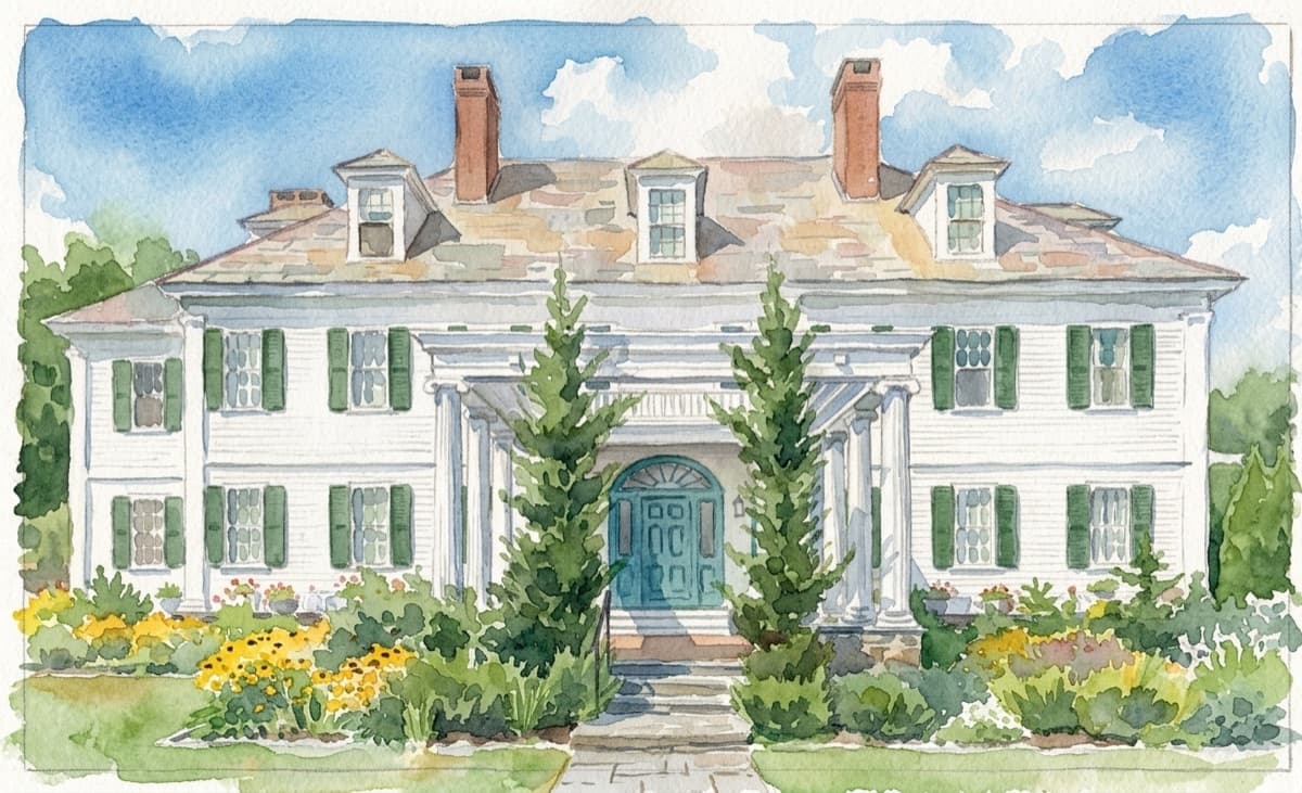 The Windsor Mansion Inn, painted in watercolor